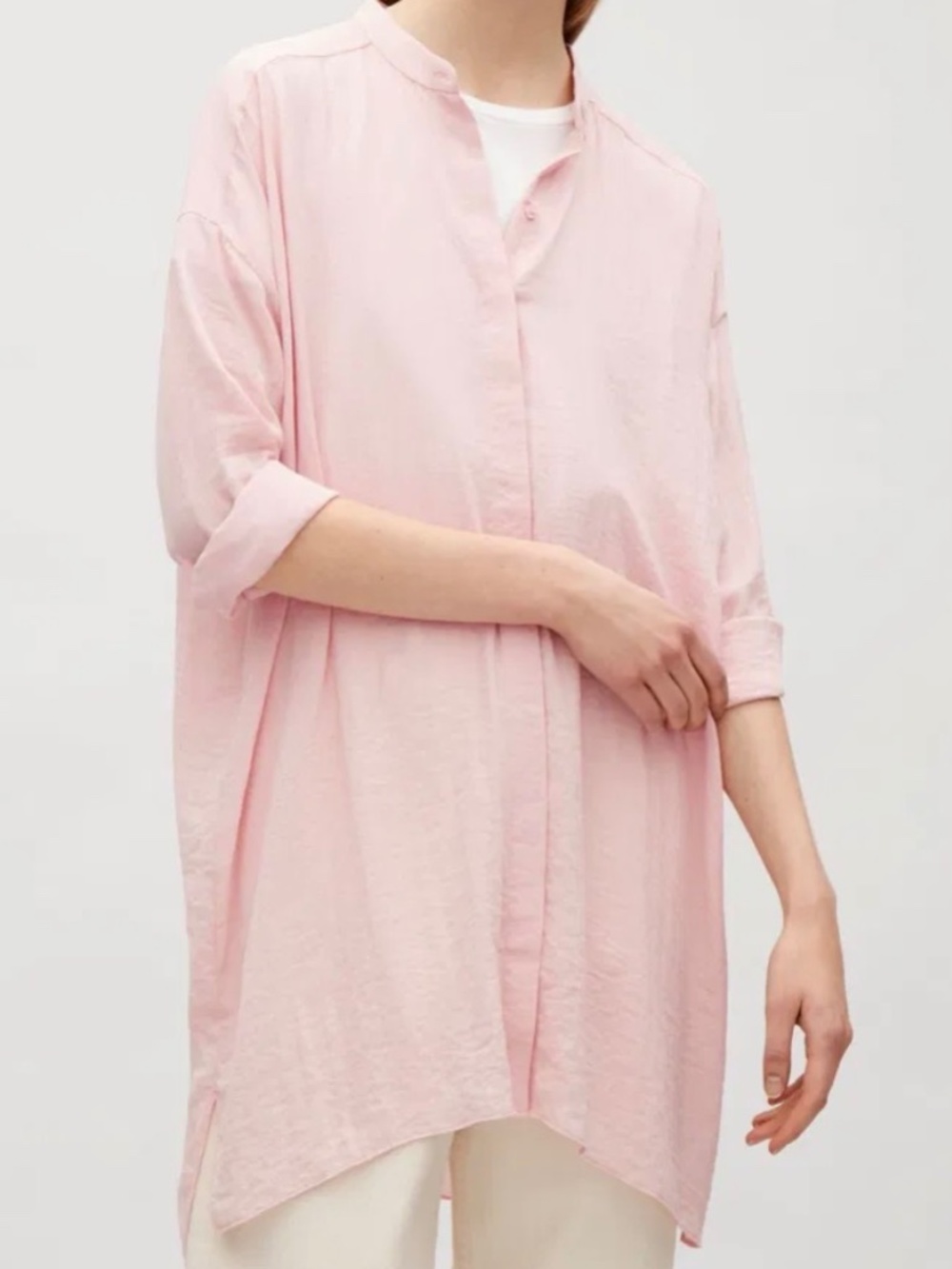 COS Long Sleeve Pale Pink Semi Sheer Blouse Size‎ 10